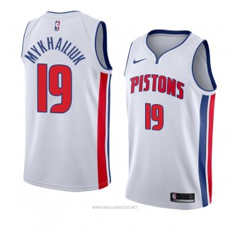 Camiseta Detroit Pistons Svi Mykhailiuk NO 19 Association 2018 Blanco