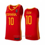 Camiseta Espana Quino Colom NO 10 2019 FIBA Baketball World Cup Rojo
