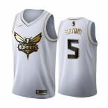 Camiseta Golden Edition Charlotte Hornets Nicolas Batum NO 5 2019-20 Blanco