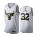 Camiseta Golden Edition Chicago Bulls Kris Dunn NO 32 2019-20 Blanco