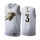 Camiseta Golden Edition Oklahoma City Thunder Chris Paul NO 3 2019-20 Blanco