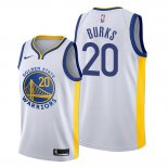 Camiseta Golden State Warriors Alec Burks NO 20 Association 2019-20 Blanco