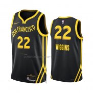 Camiseta Golden State Warriors Andrew Wiggins NO 22 Ciudad 2023-24 Negro
