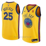 Camiseta Golden State Warriors Chris Boucher NO 25 Ciudad 2018 Amarillo