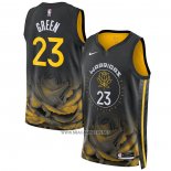 Camiseta Golden State Warriors Draymond Green NO 23 Ciudad 2022-23 Negro