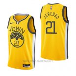 Camiseta Golden State Warriors Jonas Jerebko NO 21 Earned 2018-19 Amarillo