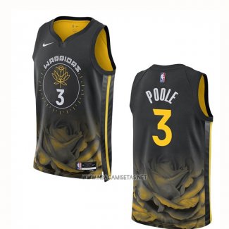 Camiseta Golden State Warriors Jordan Poole NO 3 Ciudad 2022-23 Negro