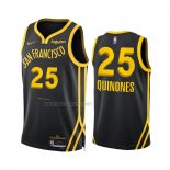 Camiseta Golden State Warriors Lester Quinones NO 25 Ciudad 2023-24 Negro
