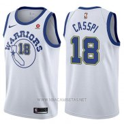 Camiseta Golden State Warriors Omri Casspi NO 18 Hardwood Classic 2017-18 Blanco