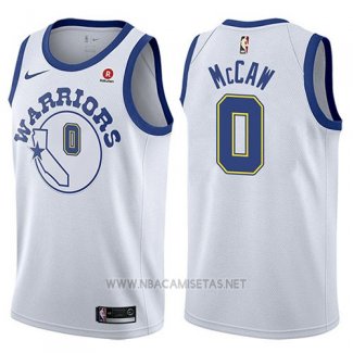 Camiseta Golden State Warriors Patrick McCaw NO 0 Hardwood Classic 2017-18 Blanco