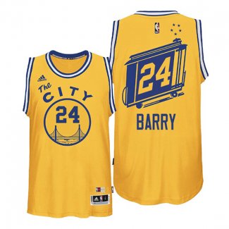 Camiseta Golden State Warriors Rick Barry Amarillo NO 24 Hardwood Classics