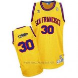 Camiseta Golden State Warriors Stephen Curry NO 30 Retro Amarillo2