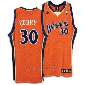 Camiseta Golden State Warriors Stephen Curry NO 30 Retro Naranja