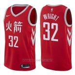 Camiseta Houston Rockets Brandan Wright NO 32 Ciudad 2017-18 Rojo