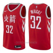 Camiseta Houston Rockets Brandan Wright NO 32 Ciudad 2017-18 Rojo