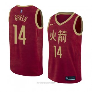 Camiseta Houston Rockets Gerald Green NO 14 Ciudad 2018-19 Rojo