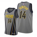 Camiseta Indiana Pacers Jakarr Sampson NO 14 Ciudad Gris