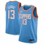 Camiseta Los Angeles Clippers Paul George NO 13 Ciudad 2019 Azul