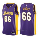 Camiseta Los Angeles Lakers Andrew Bogut NO 66 Statement 2017-18 Violeta