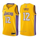 Camiseta Los Angeles Lakers Channing Frye NO 12 Icon 2017-18 Oro