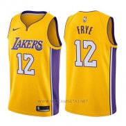 Camiseta Los Angeles Lakers Channing Frye NO 12 Icon 2017-18 Oro