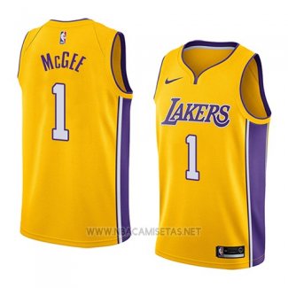 Camiseta Los Angeles Lakers Javale Mcgee NO 1 Icon 2018 Amarillo