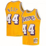 Camiseta Los Angeles Lakers Jerry West NO 44 Mitchell & Ness 1971-72 Amarillo