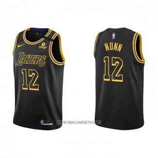 Camiseta Los Angeles Lakers Kendrick Nunn NO 12 Mamba 2021-22 Negro