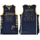 Camiseta Los Angeles Lakers Kobe Bryant NO 24 Conmemorativa Retirado Negro