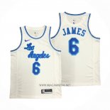 Camiseta Los Angeles Lakers LeBron James NO 6 Classic 2019-20 Blanco