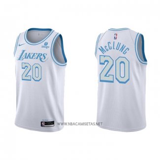 Camiseta Los Angeles Lakers Mac McClung NO 20 Ciudad 2021-22 Blanco