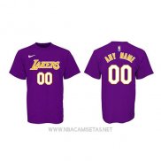 Camiseta Manga Corta Los Angeles Lakers Personalizada Violeta