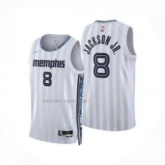 Camiseta Memphis Grizzlies Jackson Jr. NO 8 Ciudad 2025-26 Blanco