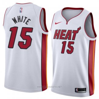 Camiseta Miami Heat Okaro White NO 15 Association 2018 Blanco