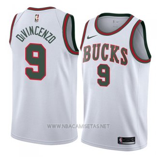 Camiseta Milwaukee Bucks Donte Divincenzo NO 9 Classic 2018 Blanco