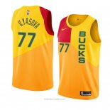 Camiseta Milwaukee Bucks Ersan Ilyasova NO 77 Ciudad 2018-19 Amarillo