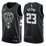 Camiseta Milwaukee Bucks John Henson NO 23 Statement 2017-18 Negro