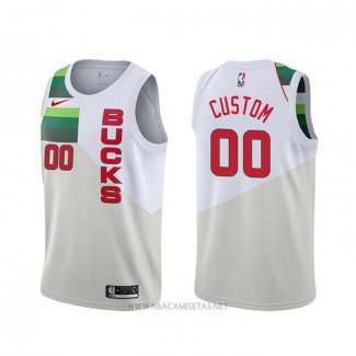 Camiseta Milwaukee Bucks Personalizada Earned Blanco