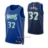 Camiseta Minnesota Timberwolves Anthony Towns NO 32 Ciudad 2021-22 Azul