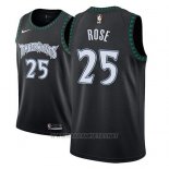 Camiseta Minnesota Timberwolves Derrick Rose NO 25 Classic 2018 Negro