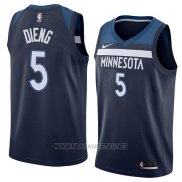 Camiseta Minnesota Timberwolves Gorgui Dieng NO 5 Icon 2018 Azul