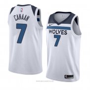 Camiseta Minnesota Timberwolves Isaiah Canaan NO 7 Association 2018 Blanco