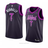 Camiseta Minnesota Timberwolves James Nunnally NO 7 Ciudad 2018-19 Violeta