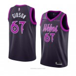 Camiseta Minnesota Timberwolves Taj Gibson NO 67 Ciudad 2018-19 Violeta