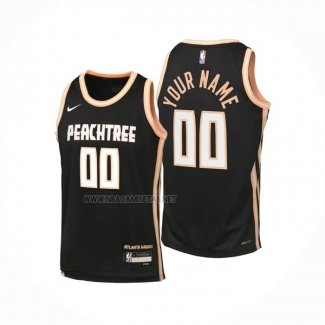 Camiseta Nino Atlanta Hawks Personalizada Ciudad 2025-26 Negro