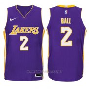 Camiseta Nino Los Angeles Lakers Lonzo Ball NO 2 Statement 2017-18 Violeta