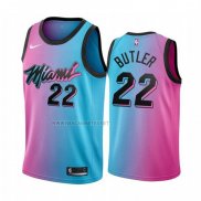 Camiseta Nino Miami Heat Jimmy Butler NO 22 Ciudad 2020-21 Azul Rosa