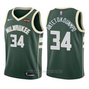 Camiseta Nino Milwaukee Bucks Giannis Antetokounmpo NO 34 Icon 2017-18 Verde