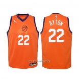 Camiseta Nino Phoenix Suns Deandre Ayton NO 22 Statement 2020-21 Naranja