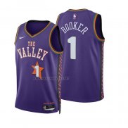Camiseta Nino Phoenix Suns Devin Booker NO 1 Ciudad 2024-25 Violeta